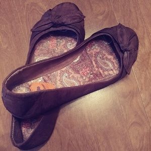 Rocketdog Slip On Ballet Bow Fabric Loafer Flats